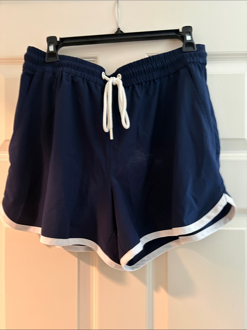 Lou & Grey Navy Athletic Shorts with White Trim